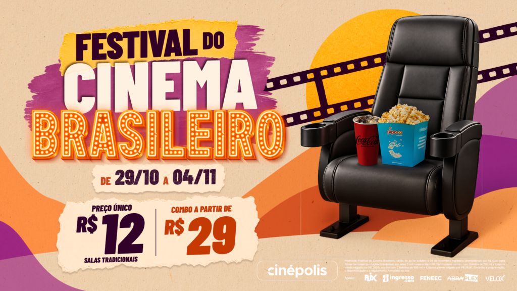 Cinépolis participa do Festival Semana do Cinema Brasileiro com ofertas especiais em ingressos e combos de pipoca com bebida